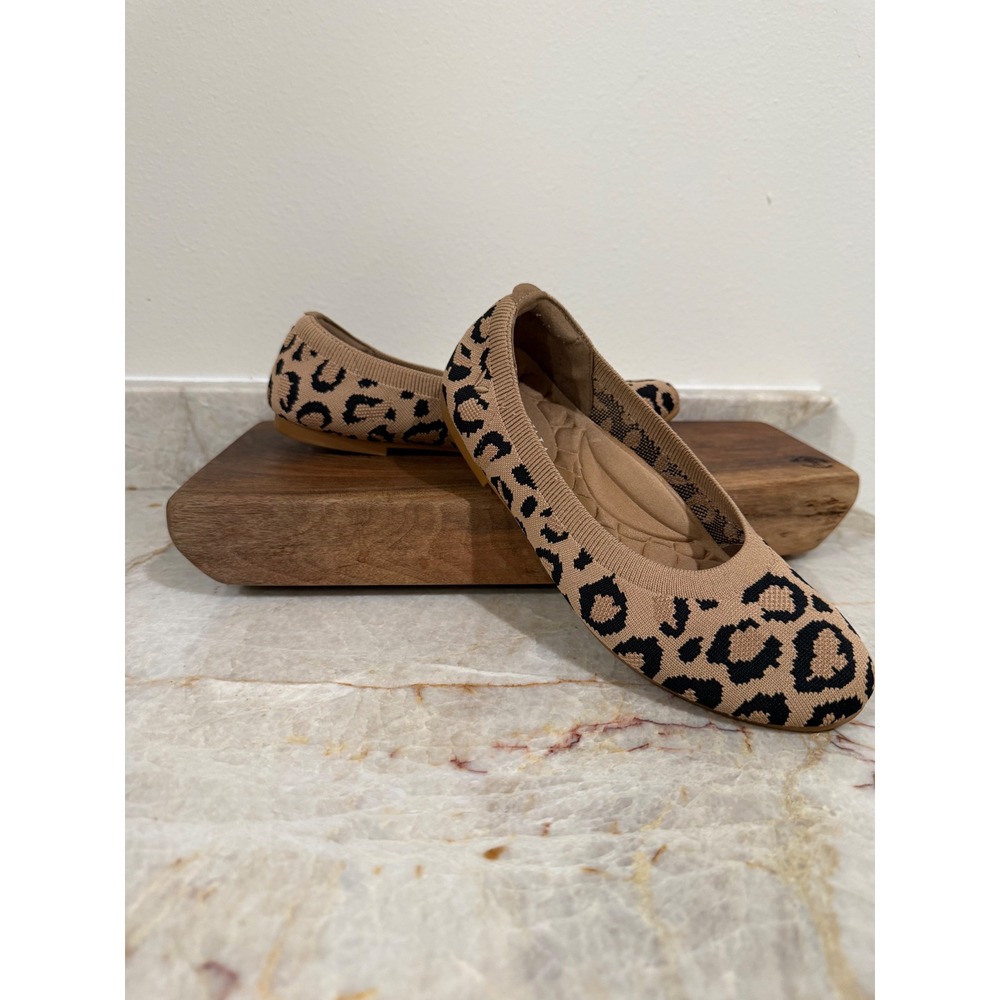 VIVAIA Claire Dark Leopard Knit Round Toe Ballet Flats Size 37 US 6.5 - Picture 6 of 10